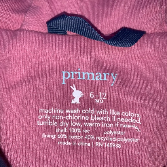 ⬇️Primary Baby Fleece Hooded Jacket 6-12 months - Picture 4 of 4